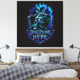 Discipline Over Hype Bitcoin Crypto Mindset Design Canvas Print
