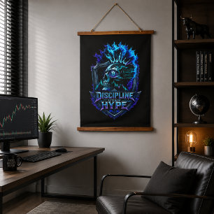 Discipline Over Hype Bitcoin Crypto Mindset Design Hanging Tapestry