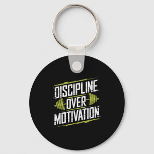 Discipline Over Motivation, Gym Bodybuilder Weight Key Ring