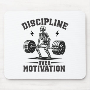 Discipline Over Motivation Gym Motivational Traini Mouse Mat