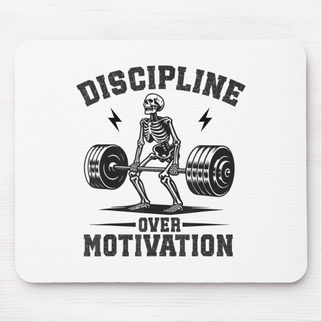 Discipline Over Motivation Gym Motivational Traini Mouse Mat (Front)