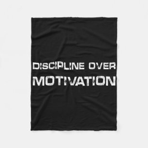 Discipline Over Motivation Gym Workout Tee Weightl Fleece Blanket