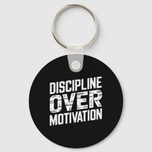 Discipline Over Motivation Gym Workout Tee Weightl Key Ring