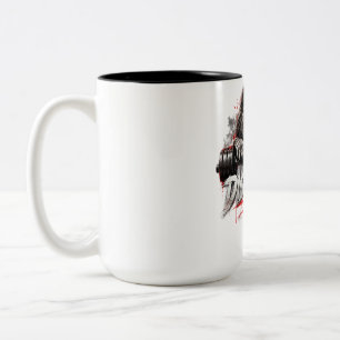 Discipline Over Motivation – Lion Head Barbell Gym Two-Tone Coffee Mug