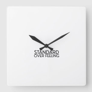 Discipline Over Motivation Minimalist Square Clock