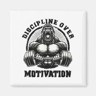 Discipline Over Motivation Weightlift Gym Quotes G Magnet