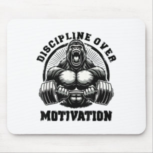 Discipline Over Motivation Weightlift Gym Quotes G Mouse Mat