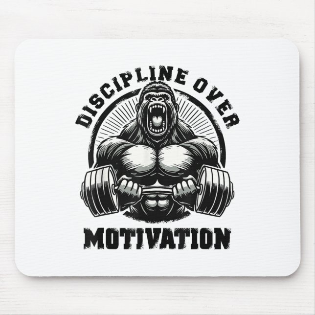 Discipline Over Motivation Weightlift Gym Quotes G Mouse Mat (Front)