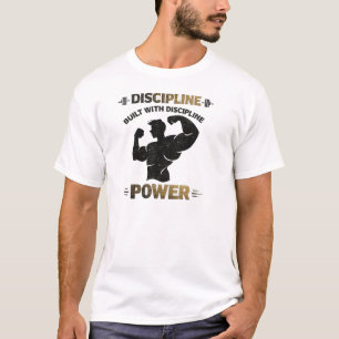 Discipline Power Vintage Gym Motivational Workout T-Shirt