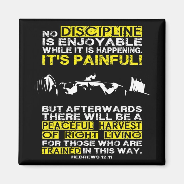 DISCIPLINE - Squat Workout Motivational Magnet (Front)