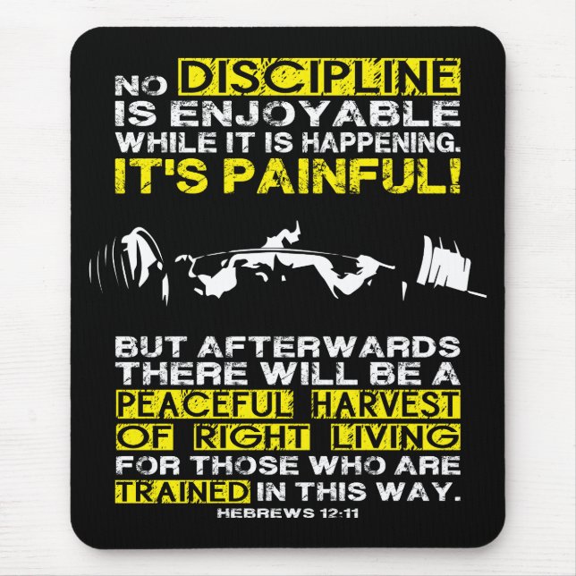 DISCIPLINE - Squat Workout Motivational Mouse Mat (Front)