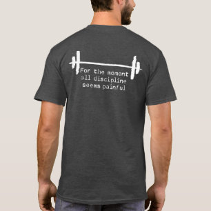 Discipline T-shirt with rough white text
