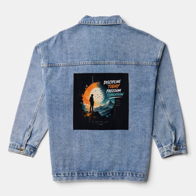 Discipline Today Freedom Tomorrow Denim Jacket (Back)