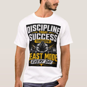Discipline Today Success Tomorrow – Beast Mode Gym T-Shirt
