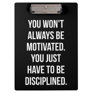 Discipline vs Motivation - Inspirational Workout Clipboard