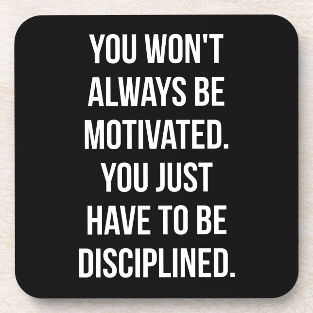 Discipline vs Motivation - Inspirational Workout Coaster (Front)