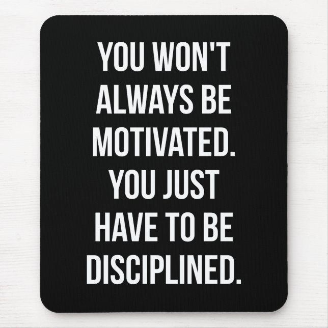 Discipline vs Motivation - Inspirational Workout Mouse Mat (Front)
