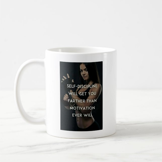 Discipline vs Motivation - Women's Gym Inspiration Coffee Mug (Left)