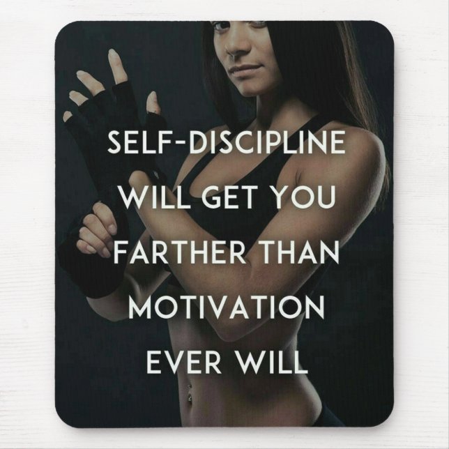 Discipline vs Motivation - Women's Gym Inspiration Mouse Mat (Front)