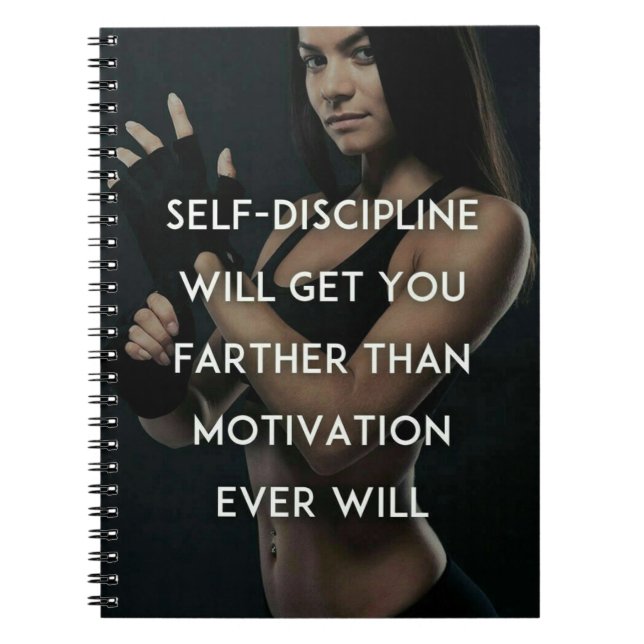 Discipline vs Motivation - Women's Gym Inspiration Notebook (Front)
