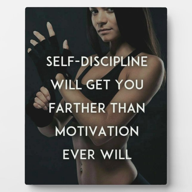 Discipline vs Motivation - Women's Gym Inspiration Plaque (Front)