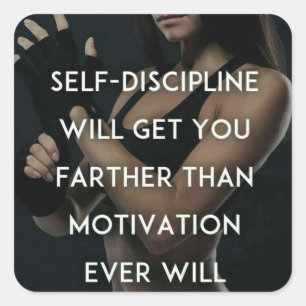 Discipline vs Motivation - Women's Gym Inspiration Square Sticker