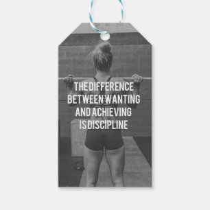 Discipline - Wanting vs Achieving, Women's Fitness Gift Tags