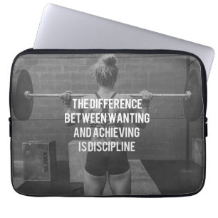 Discipline - Wanting vs Achieving, Women's Fitness Laptop Sleeve