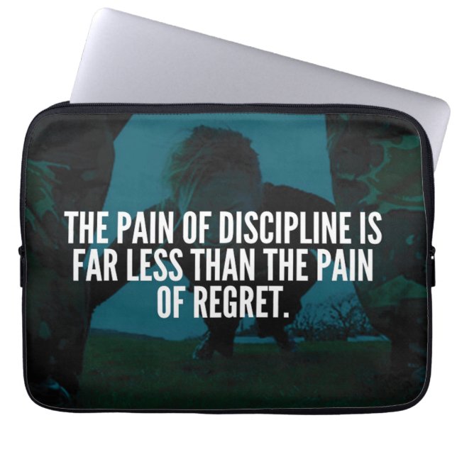 Discipline - Workout Inspirational Laptop Sleeve (Front)