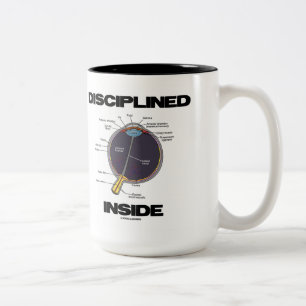 Disciplined Eye (I) Inside (Eyeball Anatomy Two-Tone Coffee Mug