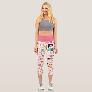 disco 1970s alien funky groovy capri leggings
