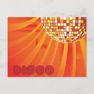 Disco ~ 1980s 80s Disco Ball Postcard