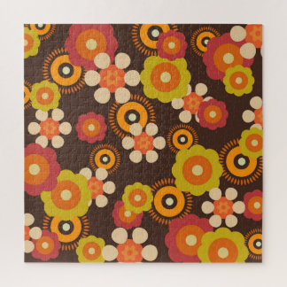 Disco 70s 60s Retro Flowers Pop Culture Jigsaw Puzzle
