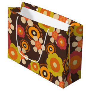 Disco 70s 60s Retro Flowers Pop Culture Large Gift Bag