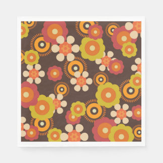 Disco 70s 60s Retro Flowers Pop Culture Napkin