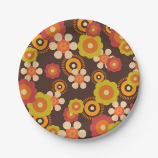 Disco 70s 60s Retro Flowers Pop Culture Paper Plate