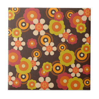 Disco 70s 60s Retro Flowers Pop Culture Tile