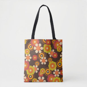 Disco 70s 60s Retro Flowers Pop Culture Tote Bag