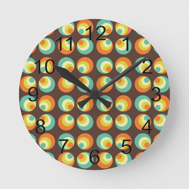 Disco 70s 60s Retro Pop Culture Round Clock (Front)