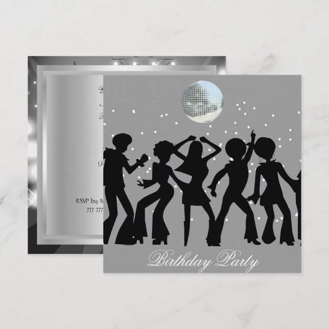 Disco 70's Birthday Party Invitation (Front/Back)