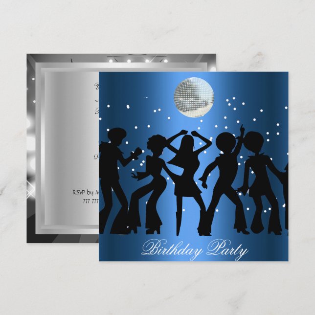 Disco 70's Birthday Party Invitation (Front/Back)