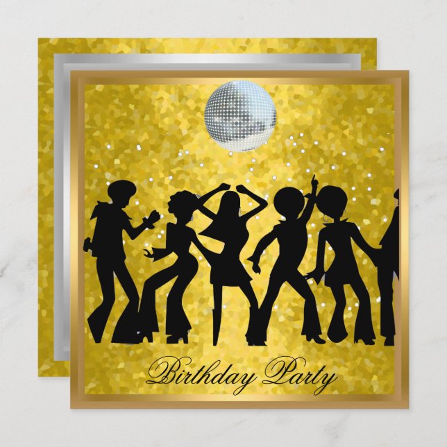 Disco 70's Birthday Party Invitation Retro (Front/Back)