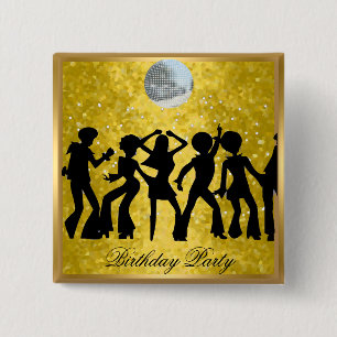 Disco 70's Birthday Party  Retro  button