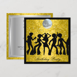 Disco 70's Birthday Party  Retro invitation