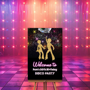 Disco 70s Party Welcome Sign