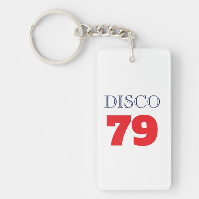Disco 79 Pop Art Music Entertainment Retro Key Ring (Front)
