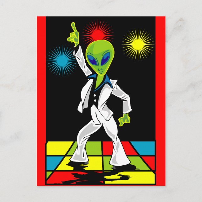 Disco Alien Postcard (Front)