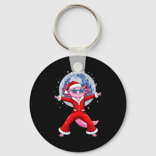 Disco Axolotl Christmas Santa Suit Funny Holiday 7 Key Ring