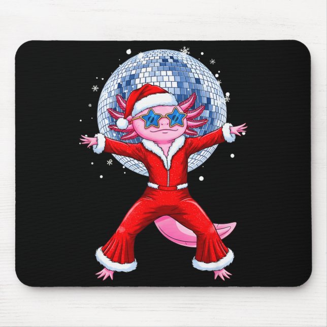 Disco Axolotl Christmas Santa Suit Funny Holiday 7 Mouse Mat (Front)