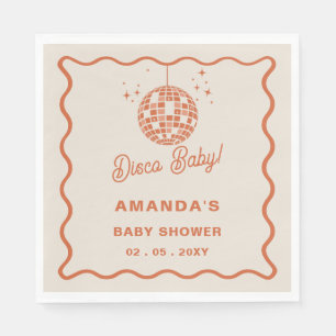 Disco Baby Retro Groovy Disco Baby Shower Napkin